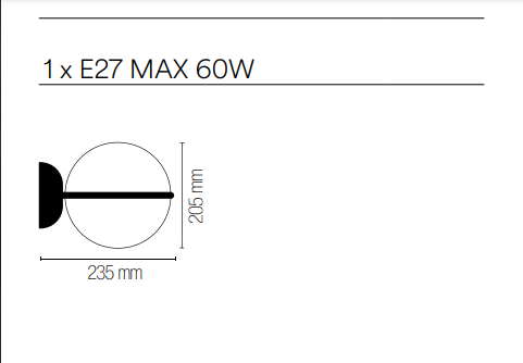 Applique per esterno IP44 in acrilico PMMA base in alluminio pressofuso nero lampada 1XE27 non inclusa ORBIT Applique per esterno IP44 in acrilico PMMA base in alluminio pressofuso nero lampada 1XE27 non inclusa ORBIT